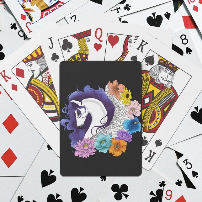 Pegasus Black Floral Casinokort (Skapare uppladdad)