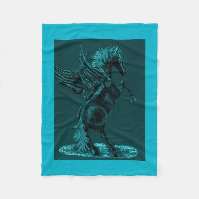 PEGASUS BLÅTT FLEECEFILT (Framsidan)