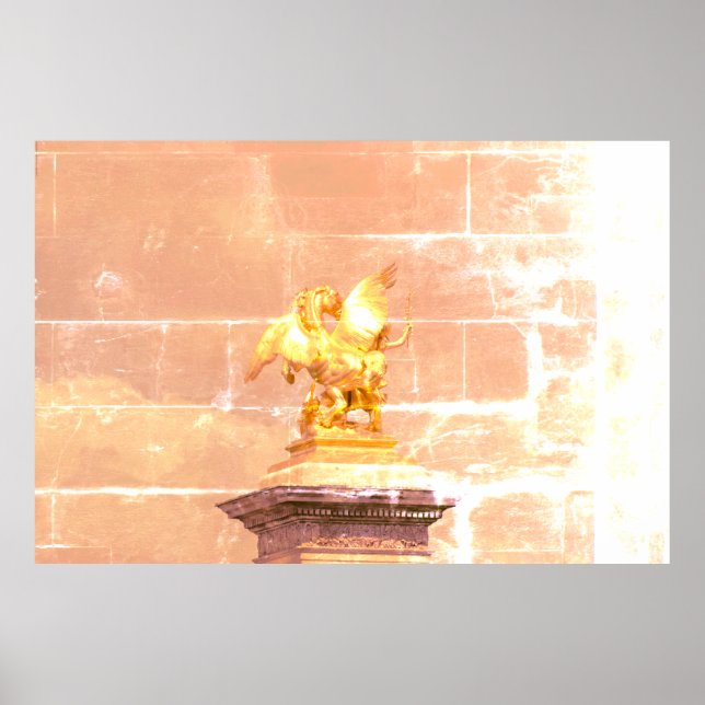 Pegasus – bronze statue Paris – Emmanuel Frémiet Poster (Framsidan)