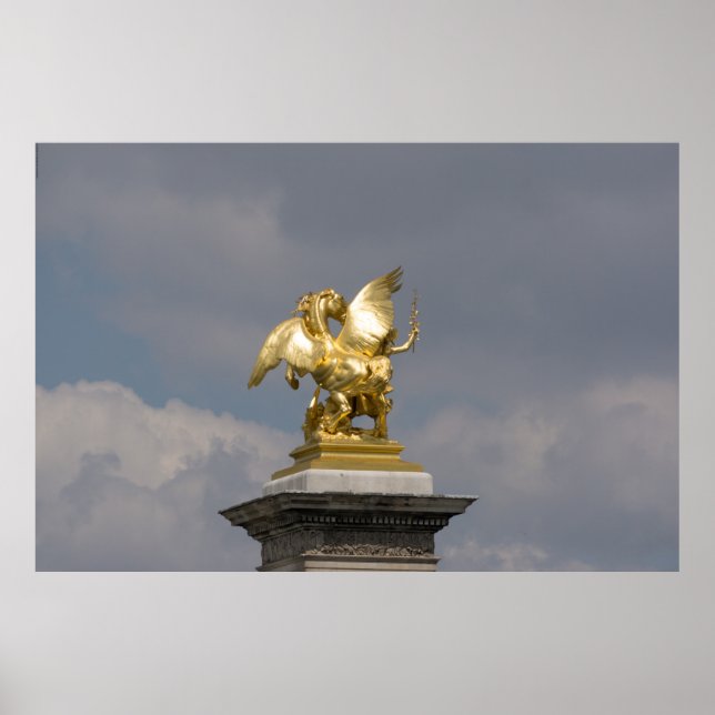 Pegasus – bronze statue Paris – Emmanuel Frémiet Poster (Framsidan)