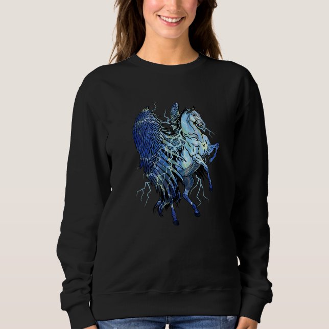 Pegasus Enhörningar Hästar Blixt Pegasos Flickor C T Shirt (Framsida)
