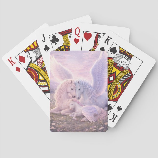 Pegasus familjedröm – Mjuk fantasykonst  Casinokort (Baksidan)