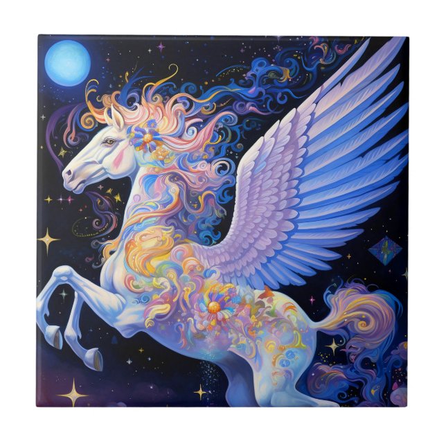 Pegasus Fantasy Art Kakelplatta (Framsidan)