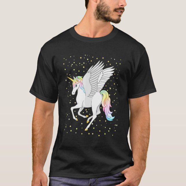 Pegasus Flies Horse T Shirt (Framsida)