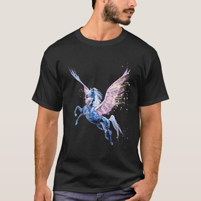 Pegasus Flies Horse T Shirt (Framsida)