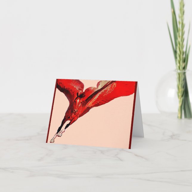 Pegasus, flygande häst anteckningskort (Framsida)