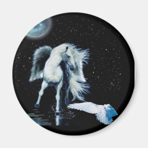 PEGASUS & för VIT KORPSVART samling Magnet