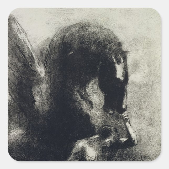 Pegasus Fyrkantigt Klistermärke (Framsida)