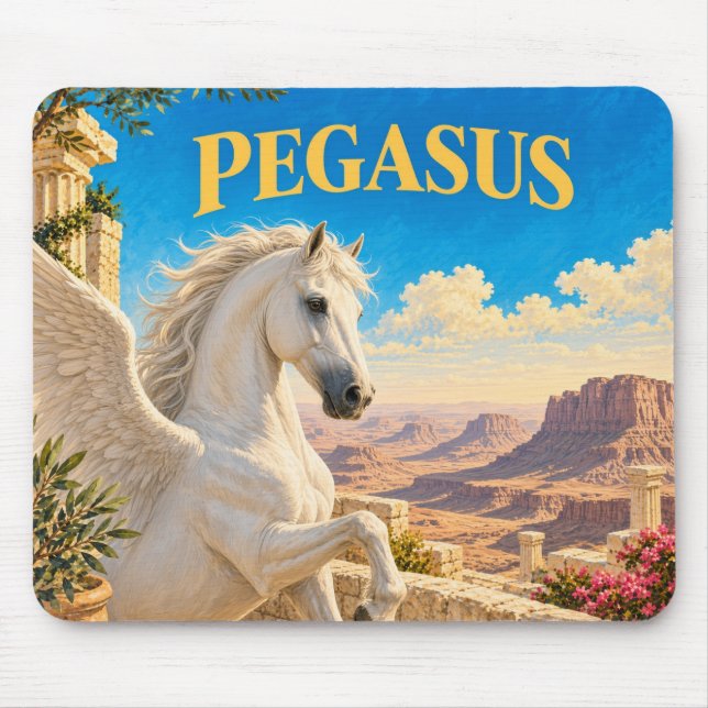 Pegasus, gotisk fantasimonster musmatta (Framsidan)
