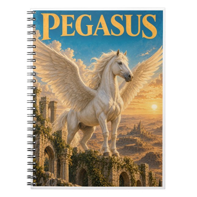 Pegasus, gotisk fantasydjur anteckningsbok (Framsidan)