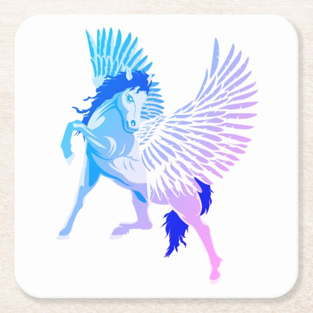 Pegasus grekiska Mythology Winged Horse Underlägg Papper Kvadrat (Framsidan)