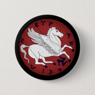 Pegasus, Greklands mytologiska vita häst Knapp