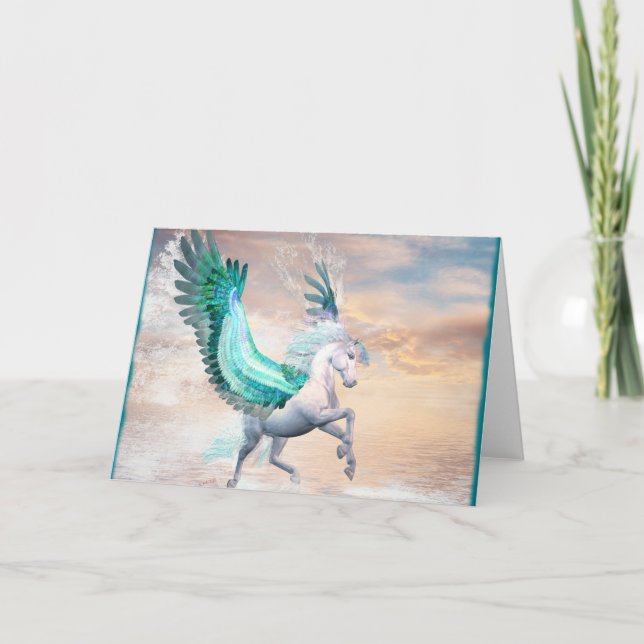 Pegasus-hälsningskort och kuvert, du anpassar dig! kort (Framsida)