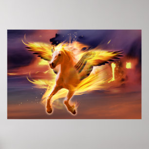 Pegasus Horse "Bly med ljus" Poster
