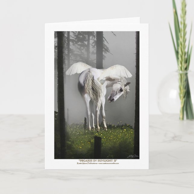 "PEGASUS IN SUNLIGHT"-gratulationskort Kort (Framsida)