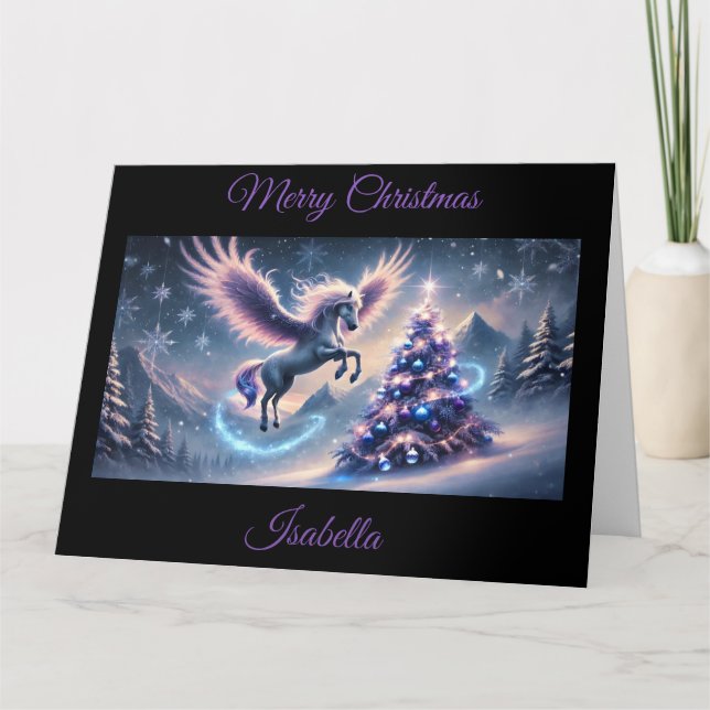 Pegasus jul Fantasy Kort (Framsida)