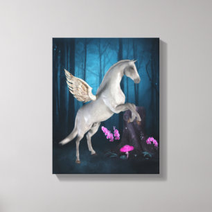 Pegasus Magic Forest Fantasy Horse Art Canvastryck