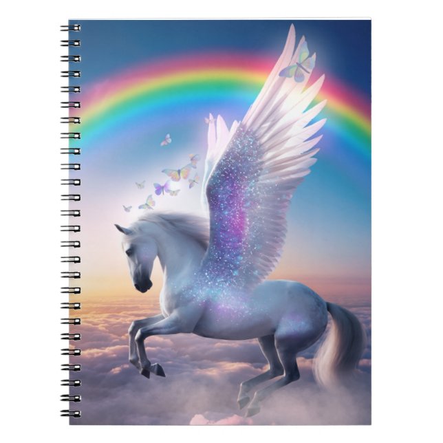 Pegasus med regnbåge anteckningsbok (Framsidan)