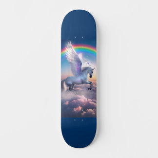 Pegasus med regnbågsskateboard mini skateboard bräda 18,5 cm