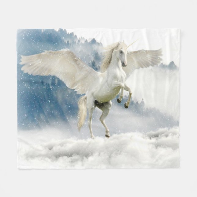 Pegasus Mythical Flying Unicorn Horse Fleecefilt (Framsidan (Horisontell))