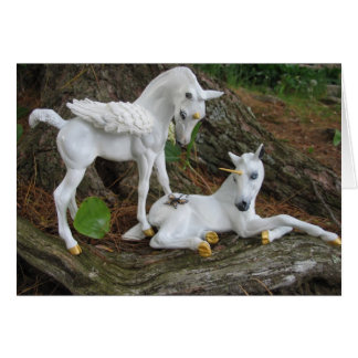 Pegasus och Unicorn Foals Hälsningskort