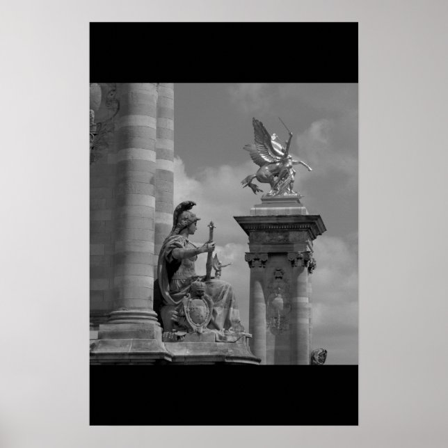 Pegasus Pont Alexandre statue skulptur Paris Pont Poster (Framsidan)