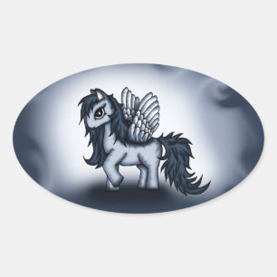 Pegasus Pony Ovalt Klistermärke