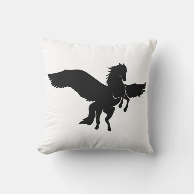 Pegasus silhouette - Välj bakgrund färg Kudde (Framsida)