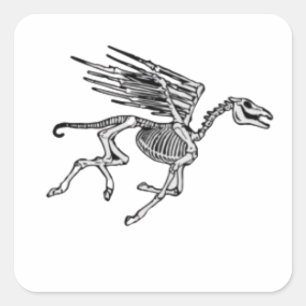 Pegasus Skeleton på Women's Plus Fyrkantigt Klistermärke