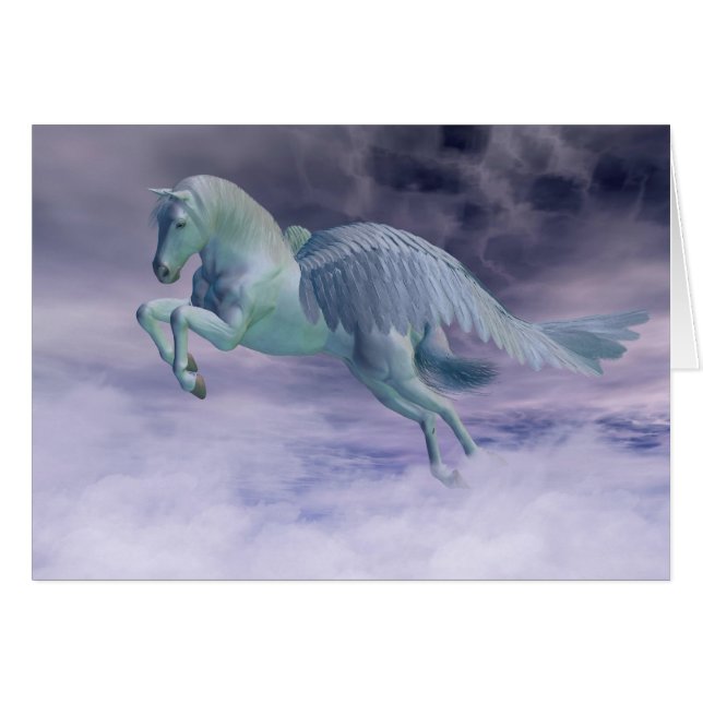 Pegasus som är snabbt växande till och med hälsningskort (Framsidan Horizontal)