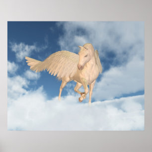 Pegasus Tittar ner genom molnen Poster