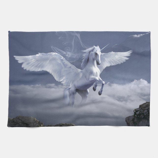 Pegasus under flygning kökshandduk (Horisontell)