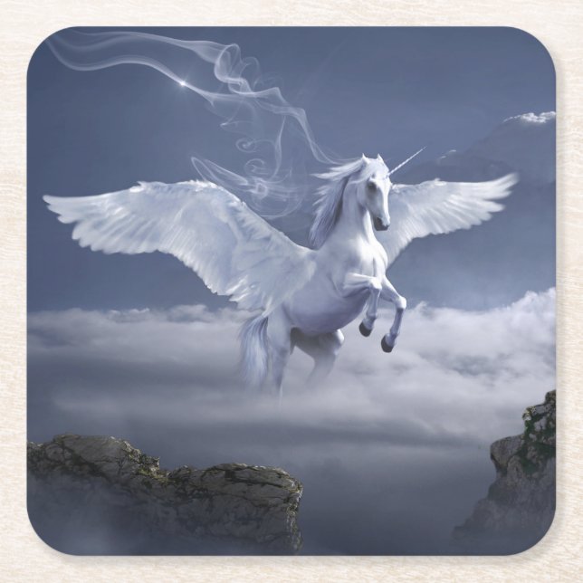 Pegasus under flygning underlägg papper kvadrat (Framsidan)