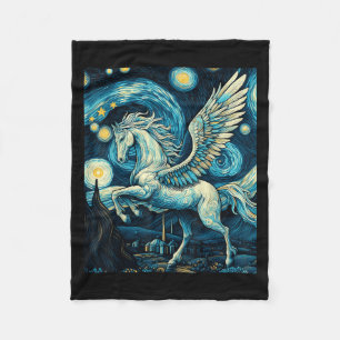 Pegasus under Starry Night Himmel Art Graphic Chri Fleecefilt
