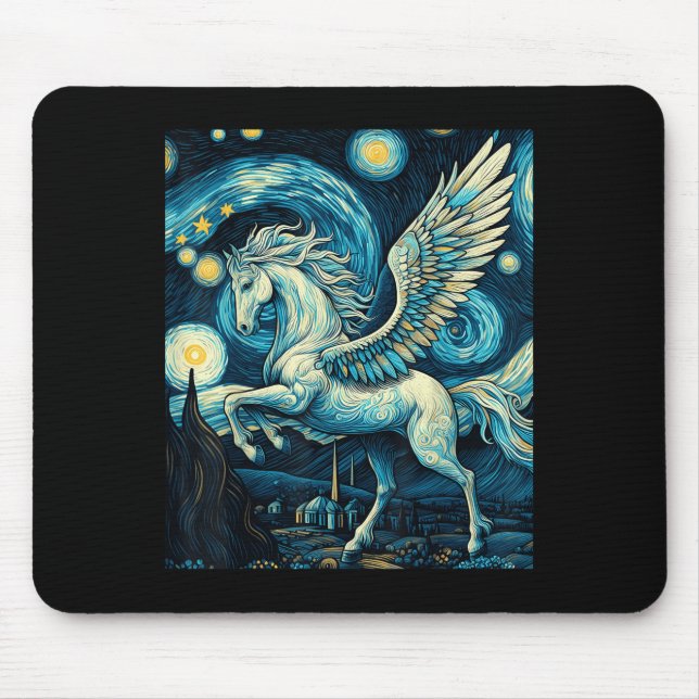 Pegasus under Starry Night Himmel Art Graphic Chri Musmatta (Framsidan)