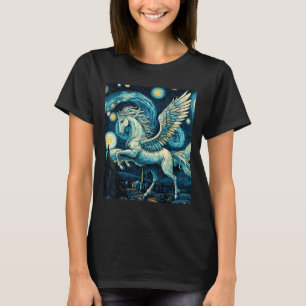 Pegasus under Starry Night Himmel Art Graphic Chri T Shirt