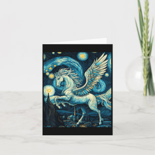 Pegasus under stjärnhimmel konst grafisk jul kort