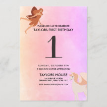 Pegasus Unicorn Cute 1:a födelsedagen Party