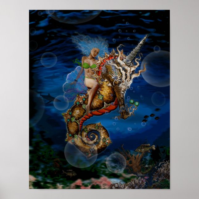 Pegasus Unicorn Seahorse Poster (Framsidan)