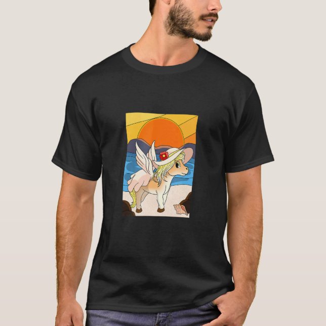 Pegasus vid stranden t shirt (Framsida)