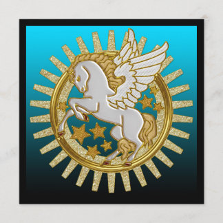 Pegasus Winged Horse Födelsedagsfest inbjudan