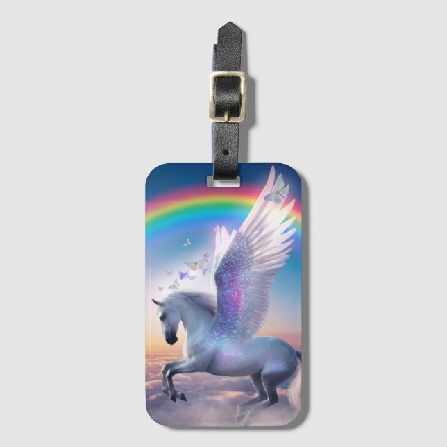 Pegasus with Rainbow Bagagebricka (Framsida vertikal)