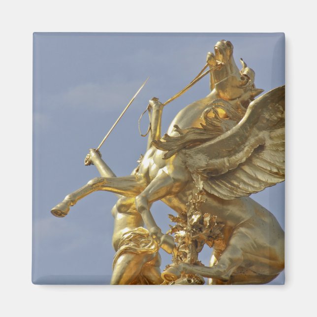 Pegasusstaty vid Pont Alexander III-bron Magnet (Framsidan)