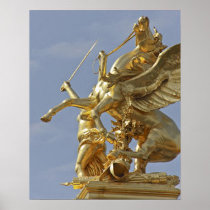 Pegasusstaty vid Pont Alexander III-bron Poster