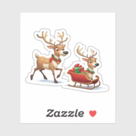 Pegatina Festive Christmas Reindeer Sticker Klistermärken