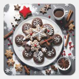 Pegatina navidad 1 - 001 fyrkantigt klistermärke