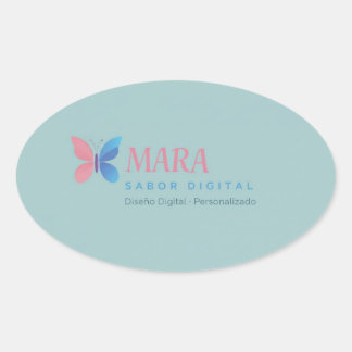 Pegatina personalizada con diseño moderno ovalt klistermärke