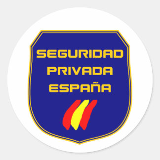 Pegatina Seguridad Privada España Placa Azul Runt Klistermärke