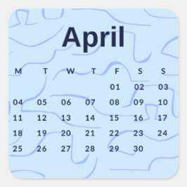 Pegatinas mes del año - April (S'K) *2022 Fyrkantigt Klistermärke