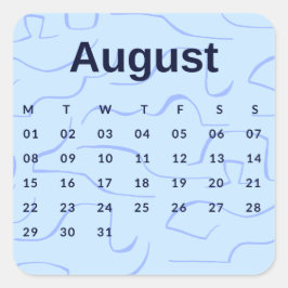 Pegatinas mes del año - August (S'K) *2022 Fyrkantigt Klistermärke